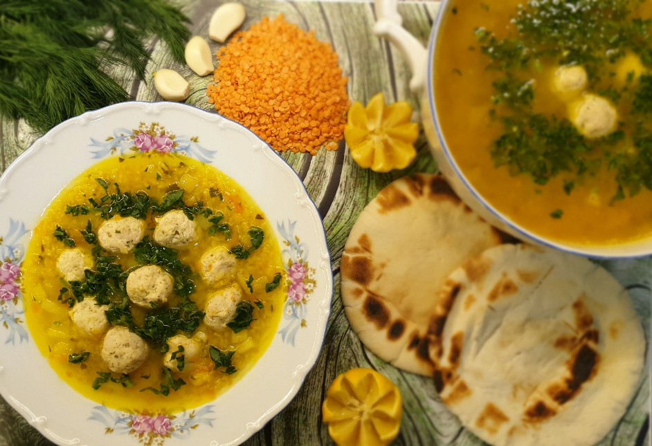 Суп из чечевицы с фрикадельками