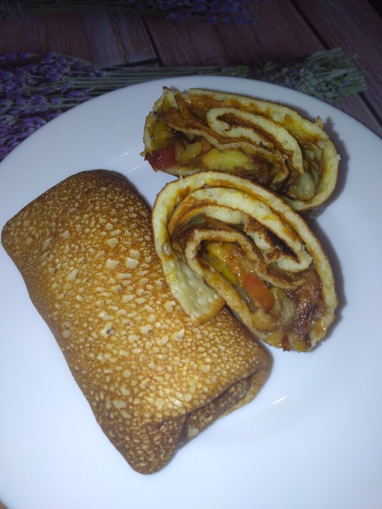 Блины с яблочной начинкой
