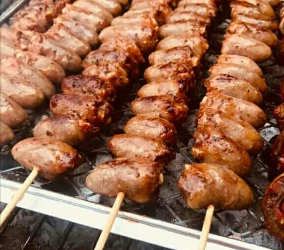 Шашлык из куриных сердечек