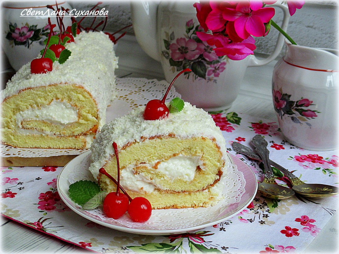 Бисквитный торт с суфле Птичье Молоко рецепт с фото пошагово
