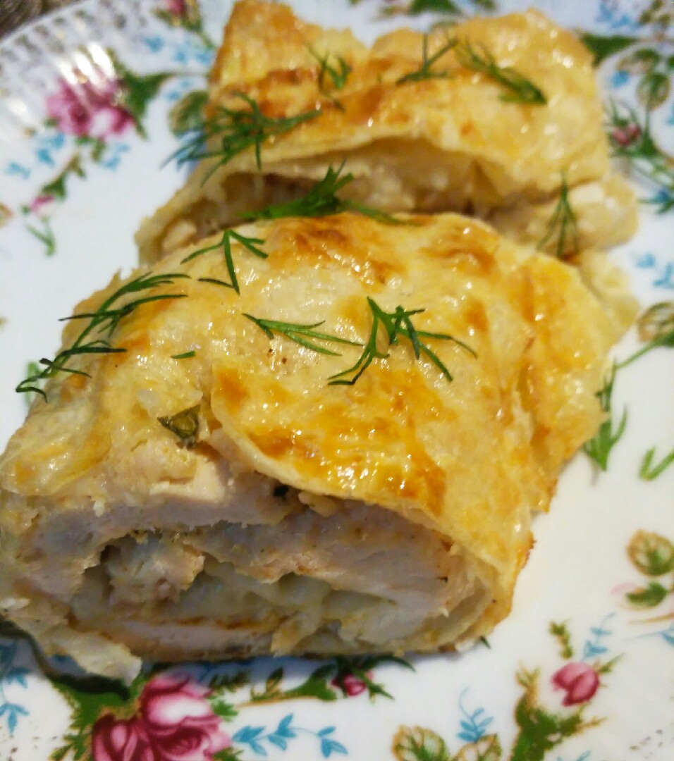 Рулет из лаваша с курицей