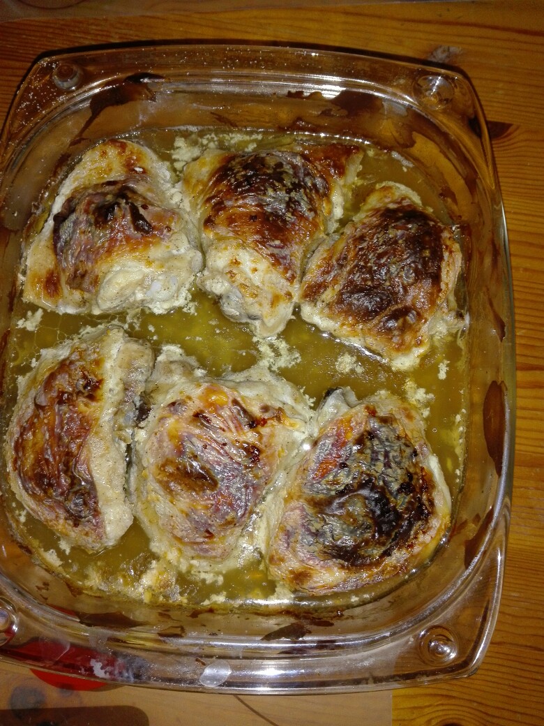 Запеченная курочка в сметане