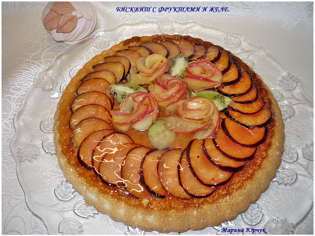 Песочный пирог с желе фруктами и ягодами рецепт фото пошагово и видео