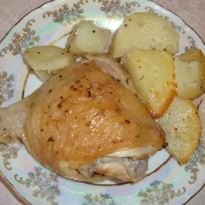Курица с картошкой в духовке (в рукаве)