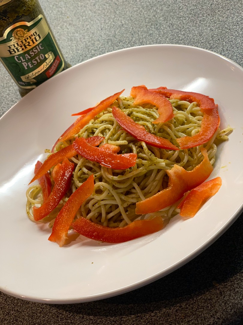 Спагетти с соусом песто🌿🍜