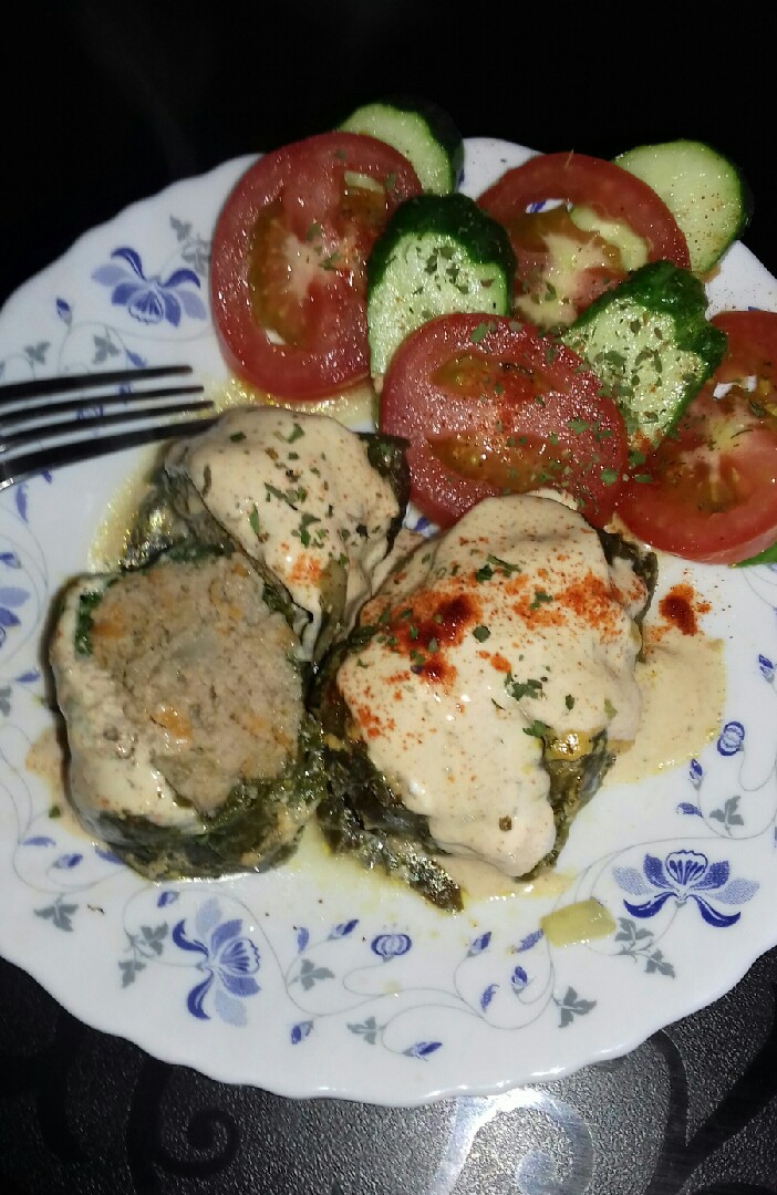 ПП мясные рулетики в Шпинате