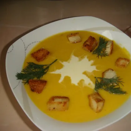 Тыквенный🎃 суп- пюре с ароматными гренками