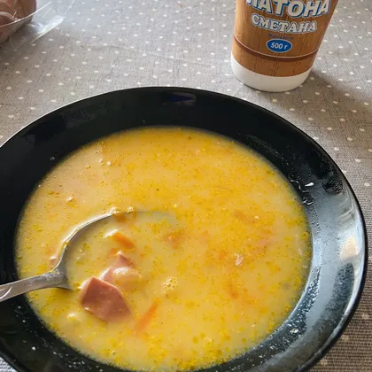 Сырный суп с сосисками