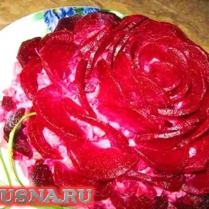 Селедочный салат "пурпурная роза"