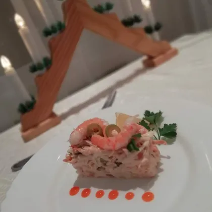 Пикантный салат из кальмаров с креветками 😋😋😋