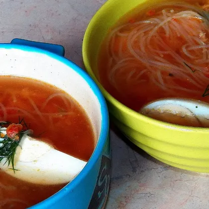 Куриный суп с фунчозой #чемпионатмира #япония