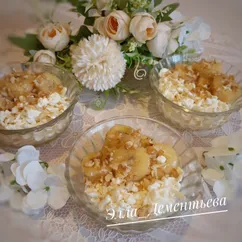 Творог с карамелизированными бананами на десерт 