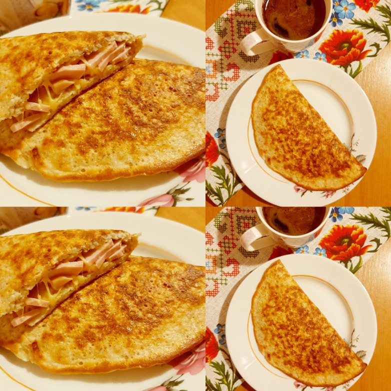 Овсяноблин с сыром и сосиской🥞🧀🌭