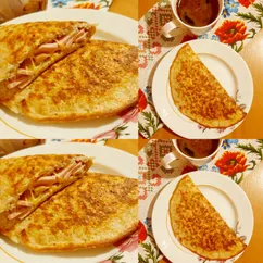 Овсяноблин с сыром и сосиской🥞🧀🌭