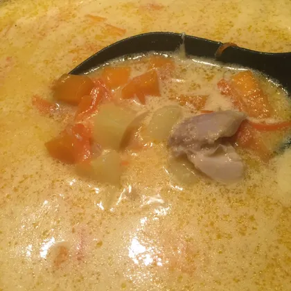 Сливочный суп из индейки с тыквой