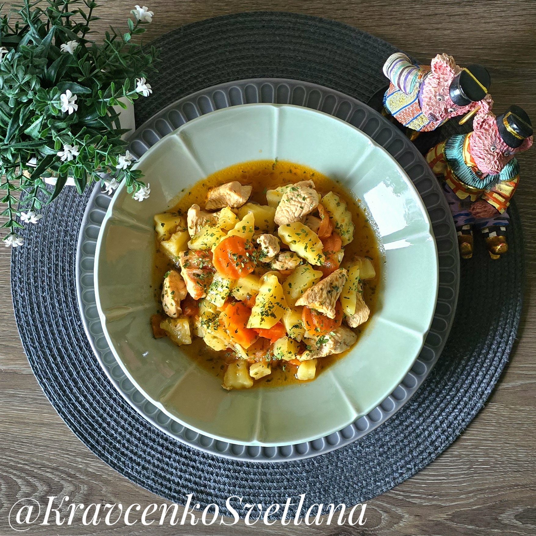 Индейка тушеная с овощами
