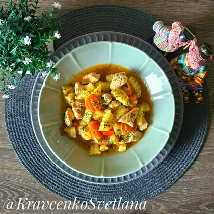 Индейка тушеная с овощами