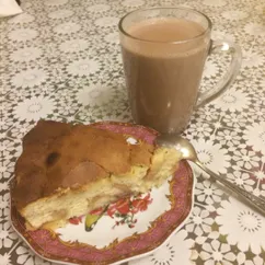 Шарлотка и какао на завтрак 🍎🍮☕️