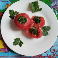 Солёные помидоры фаршированные зеленью ПП