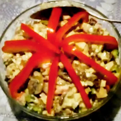 Салат из крабовых палочек с грибами