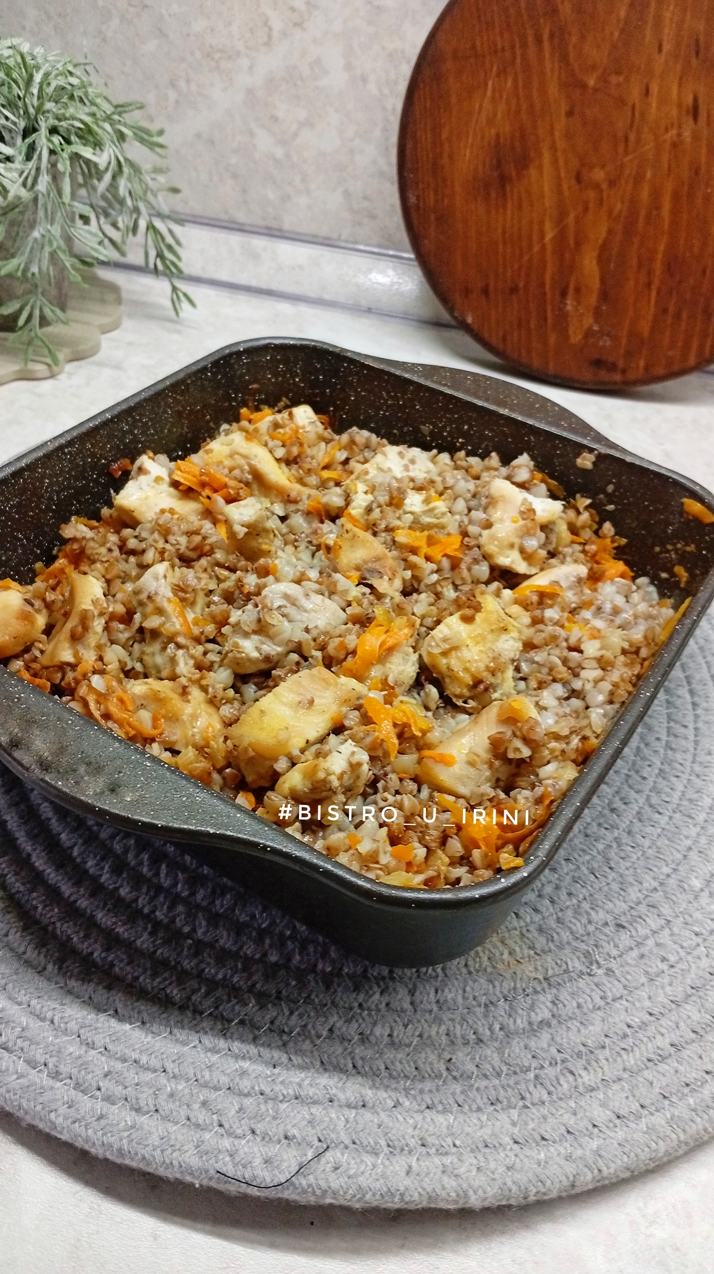 Гречка с курицей в духовке 