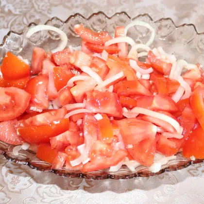 Пп-закуска помидорный салат для любителей остренького