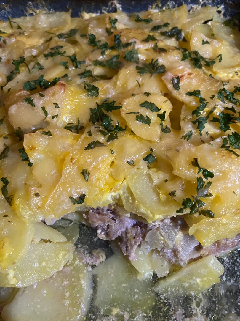 Картофельная запеканка с грибами и фаршем в духовке | Как приготовить на l2luna.ru