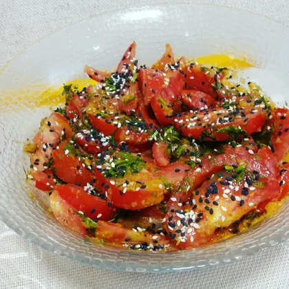 Летний салат с заправкой из болгарского перца 🌶