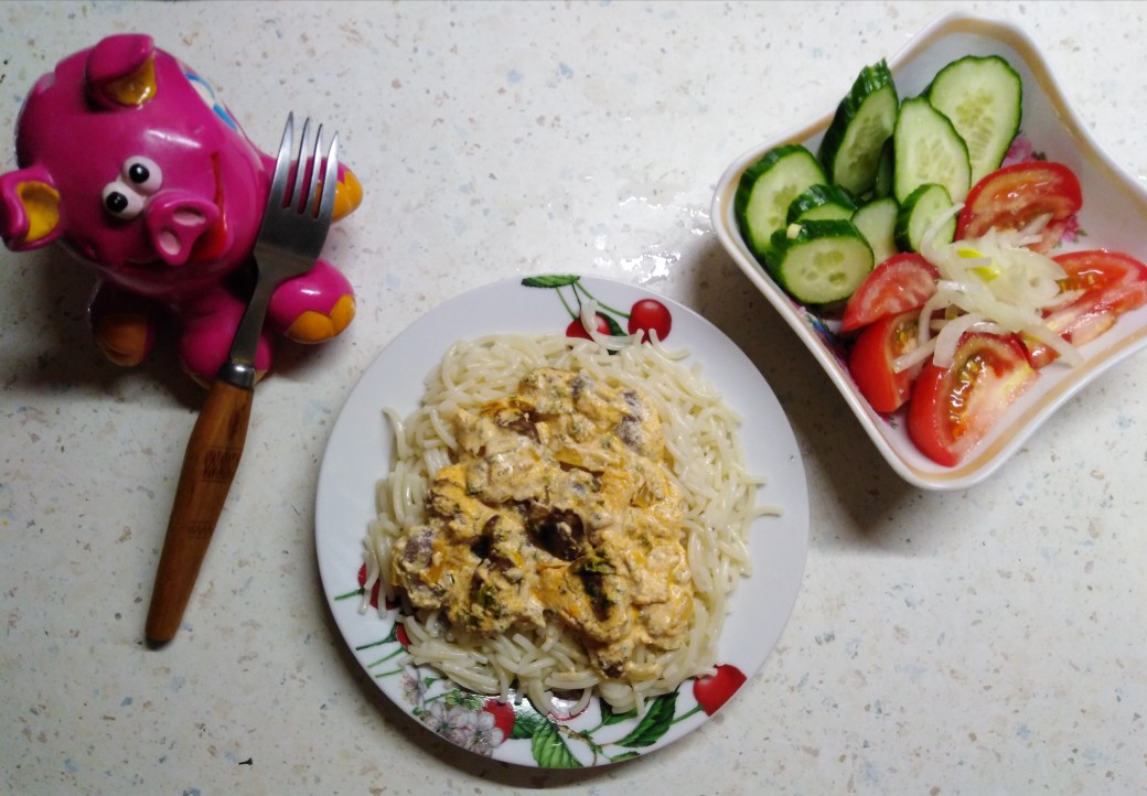 Сердечки в сливках к любимому гарниру👍👍👍