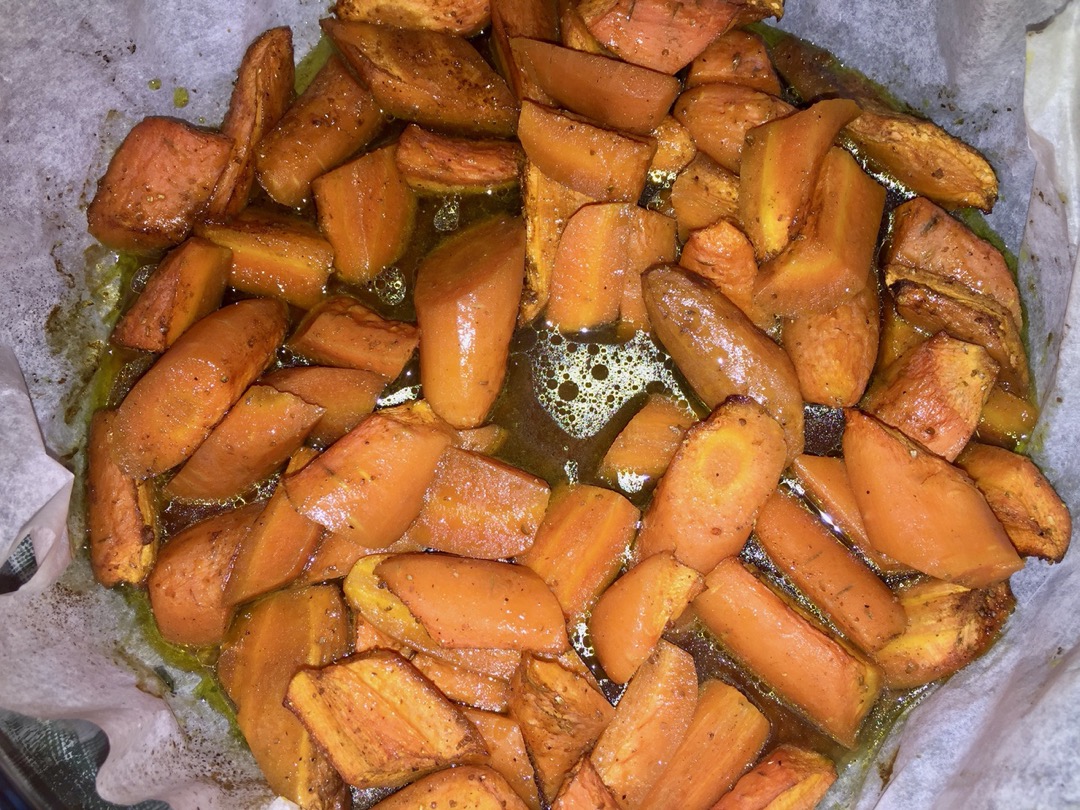 Печёная морковь с карри