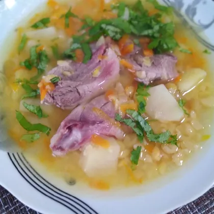 Гороховый суп с копчёным мясом