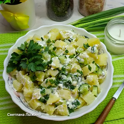 Салат из картофеля со свежими огурцами
