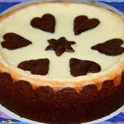 Творожно-шоколадный тортик "Сердечки"
