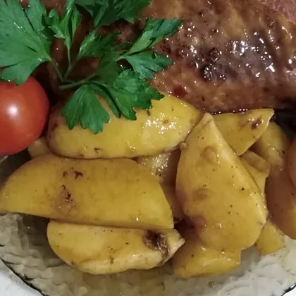 Курица с картофелем в духовке в остром соусе