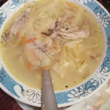 Суп куриный с яичной лапшой "для холодных зимних дней"!