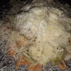 Макарошки с курицей на ужин