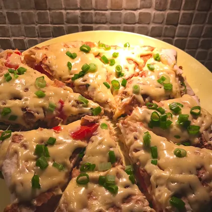 Пицца 🍕 на сковороде из лаваша