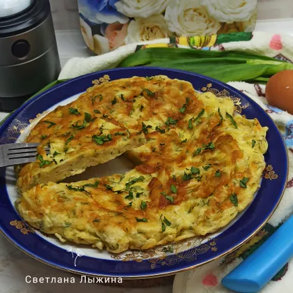 Омлет с лавашом на сковороде