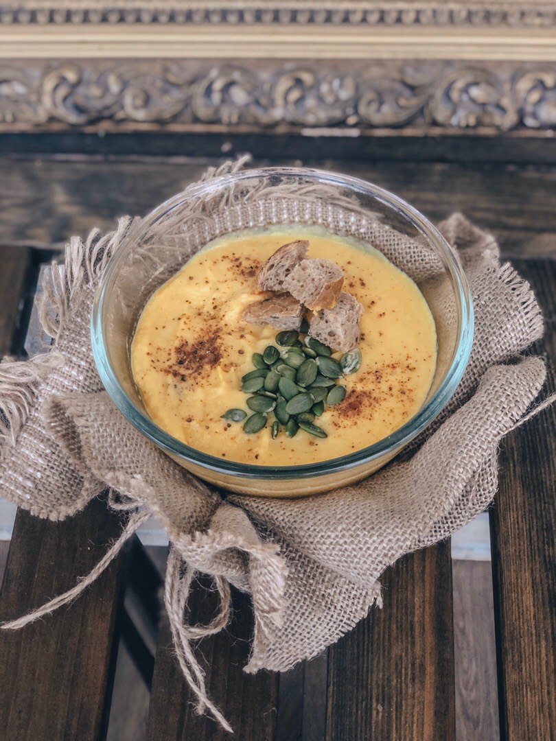 Тыквенный суп-пюре из печёной тыквы 🎃 🥣