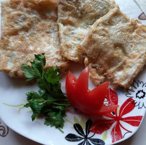 Лаваш с сыром и зеленью