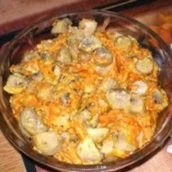 Пикантный острый салат с шампиньонами к мясу