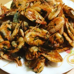 Жареные 🦐 креветки