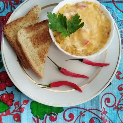 Запеканка с крабовым мясом и сыром