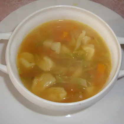 Овощной суп с клецками. тесто для клецок