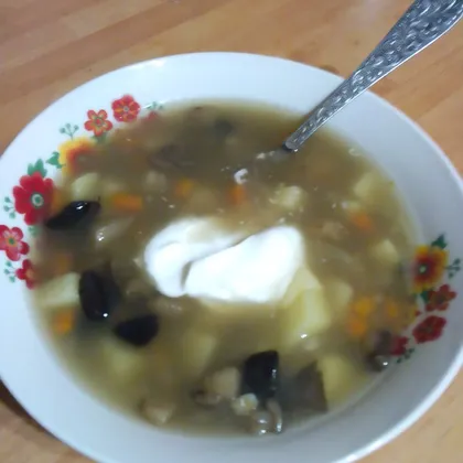 Грибной суп с перловой крупой