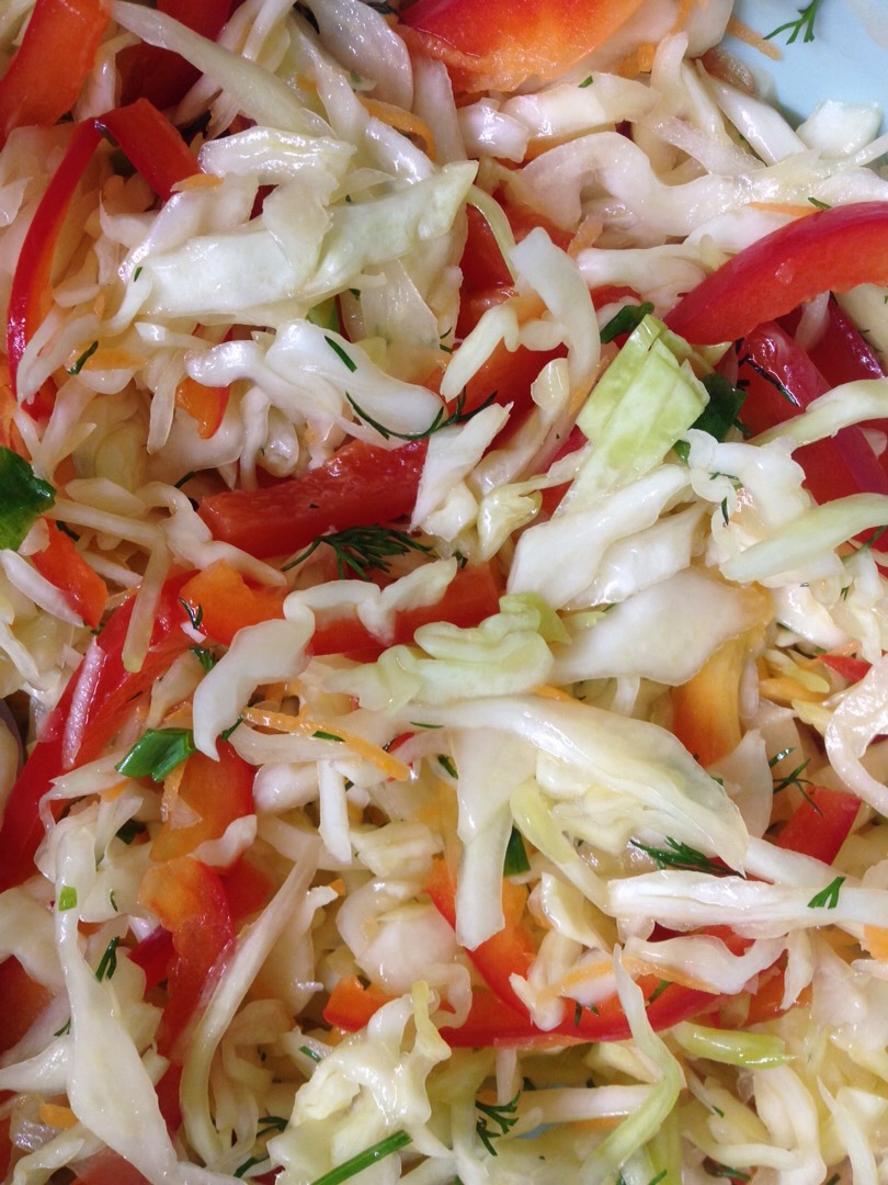 Салат из капусты и болгарского перца – пошаговый рецепт приготовления с фото