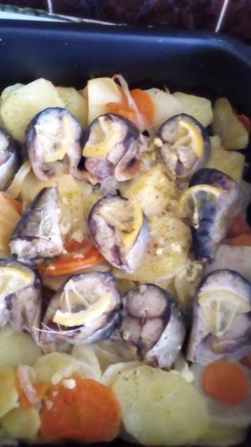 Скумбрия с картофелем #кулинарныймарафон