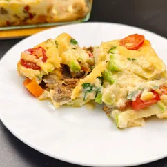 Запеканка с кабачками, помидорами и сыром