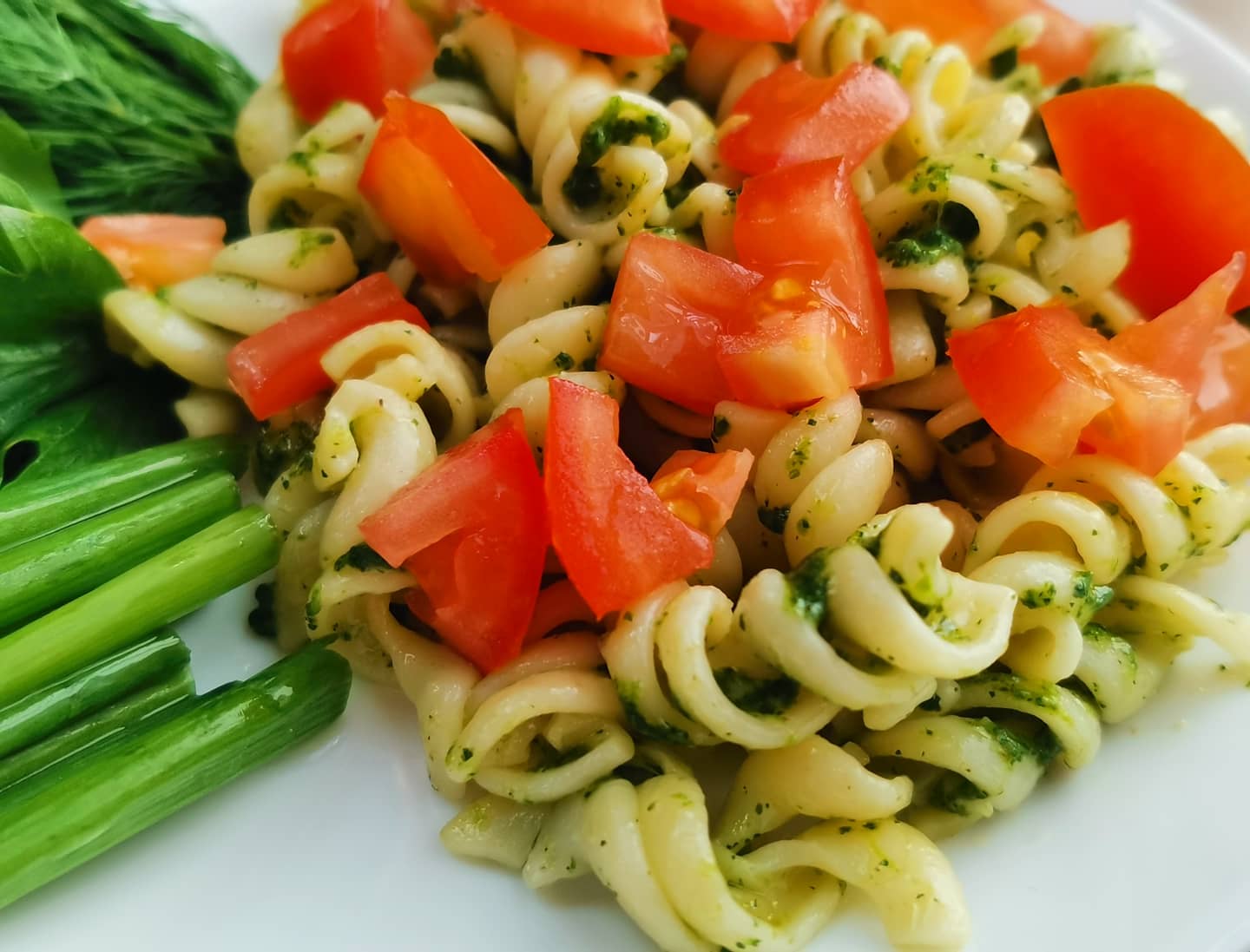 Паста в соусе из шпината и домашнего сыра 🍝