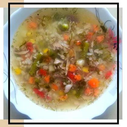 Овощной суп на мясном бульоне в мультиварке🍲